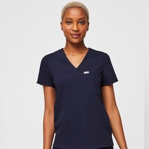 Figs Catarina One-Pocket Scrub Top Navy XS